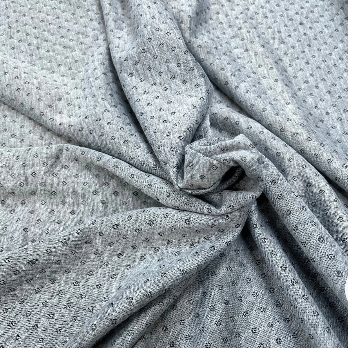 Coupon De Tissu Maille Coton Gris Clair Chiné - 95cm X 140cm + Chute - Neuf Pour Vêtements