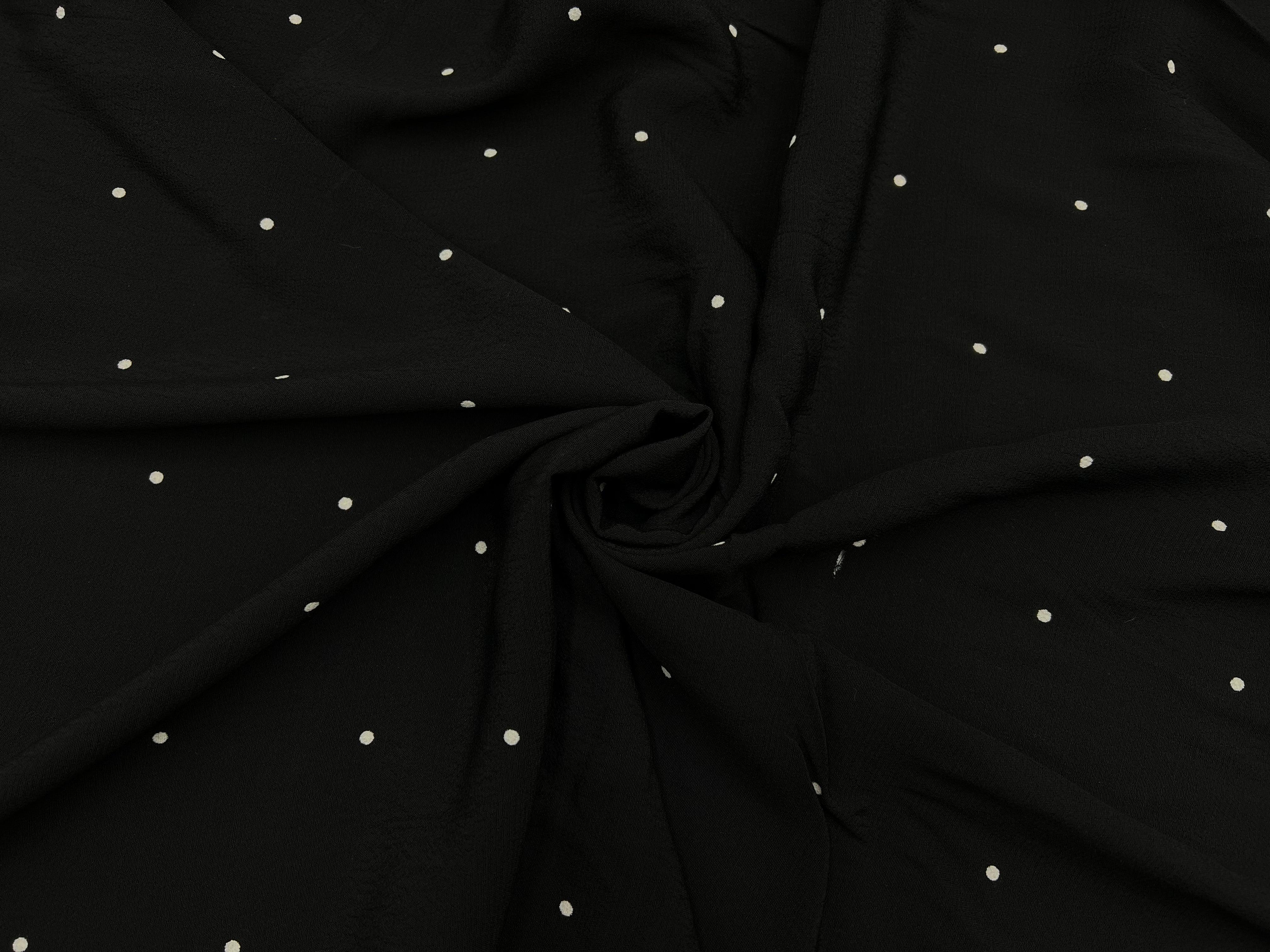 Tissu Crêpe Marocain Noir de Qualité, Tissu au mètre 