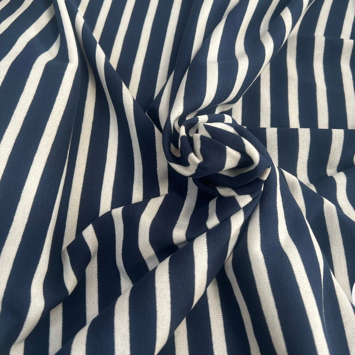 Coupon De Tissu Maille Coton Mélangé - 90x140 Cm, Couleur Bleu Marine, NEUF