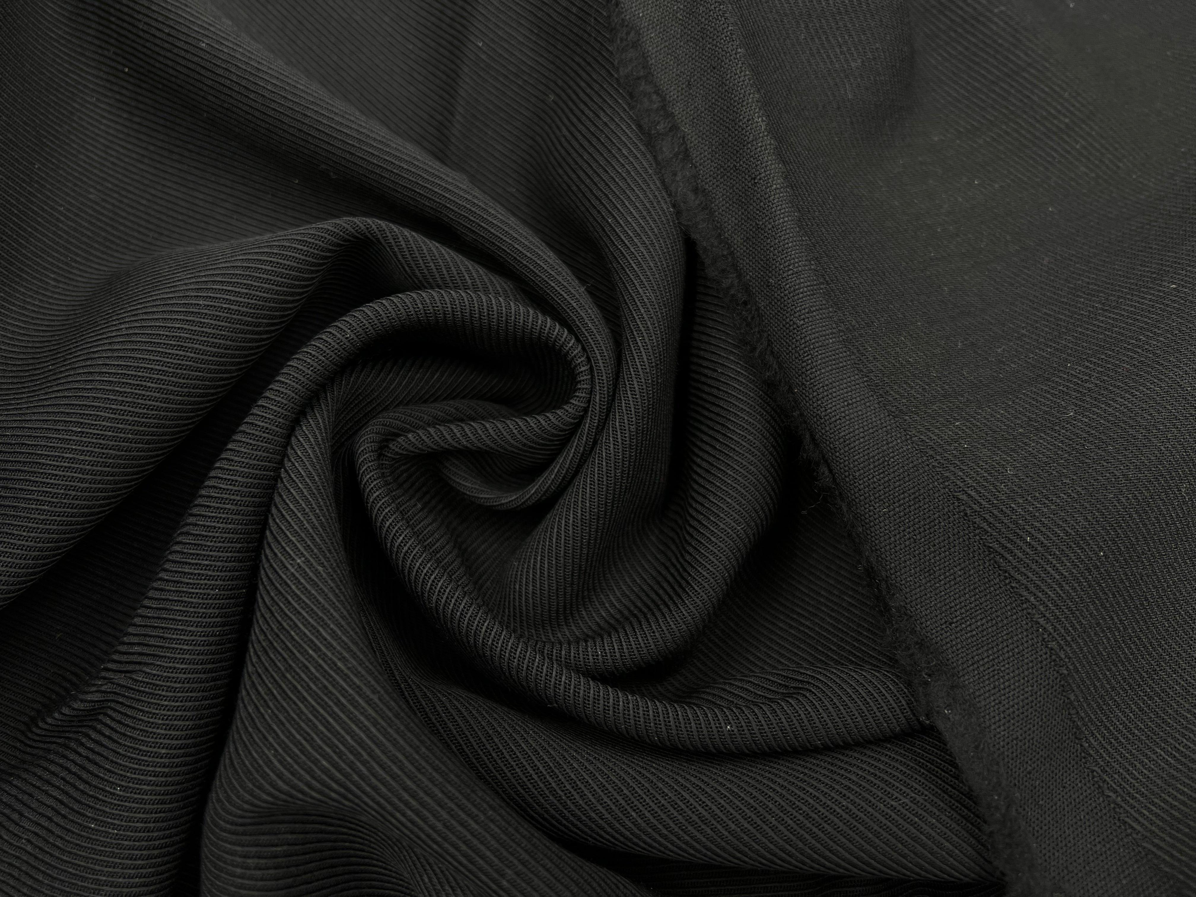 GABARDINE DRILL DE LAINE SOUPLE BLACK - My Little Coupon - tissu - coudre