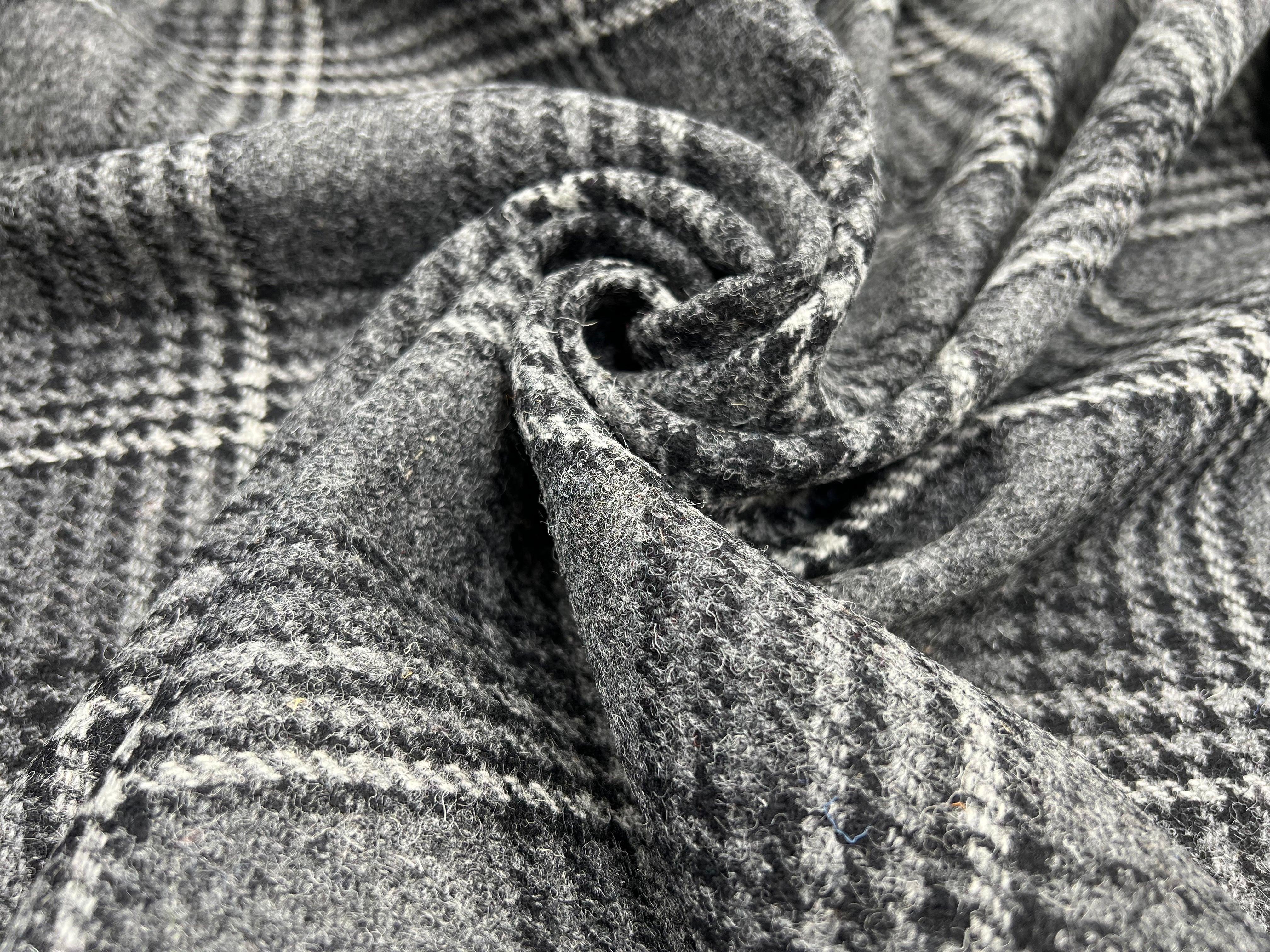 LAINAGE HARRIS TWEED VERITABLE GRIS ET NOIR - My Little Coupon - tissu - coudre