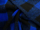 LAINAGE MANTEAU TRICOT DAMIER NOIR ET BLEU ROYAL - My Little Coupon - tissu - coudre