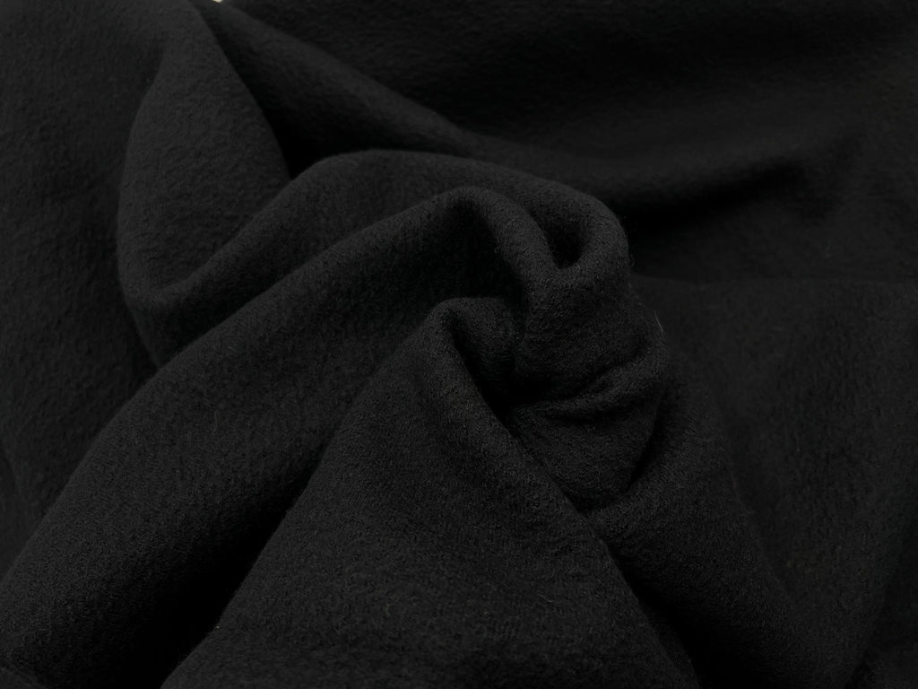 LAINE BOUILLIE NOIR BLACK - coupon de tissu de 3 mètres - My Little Coupon - tissu - coudre