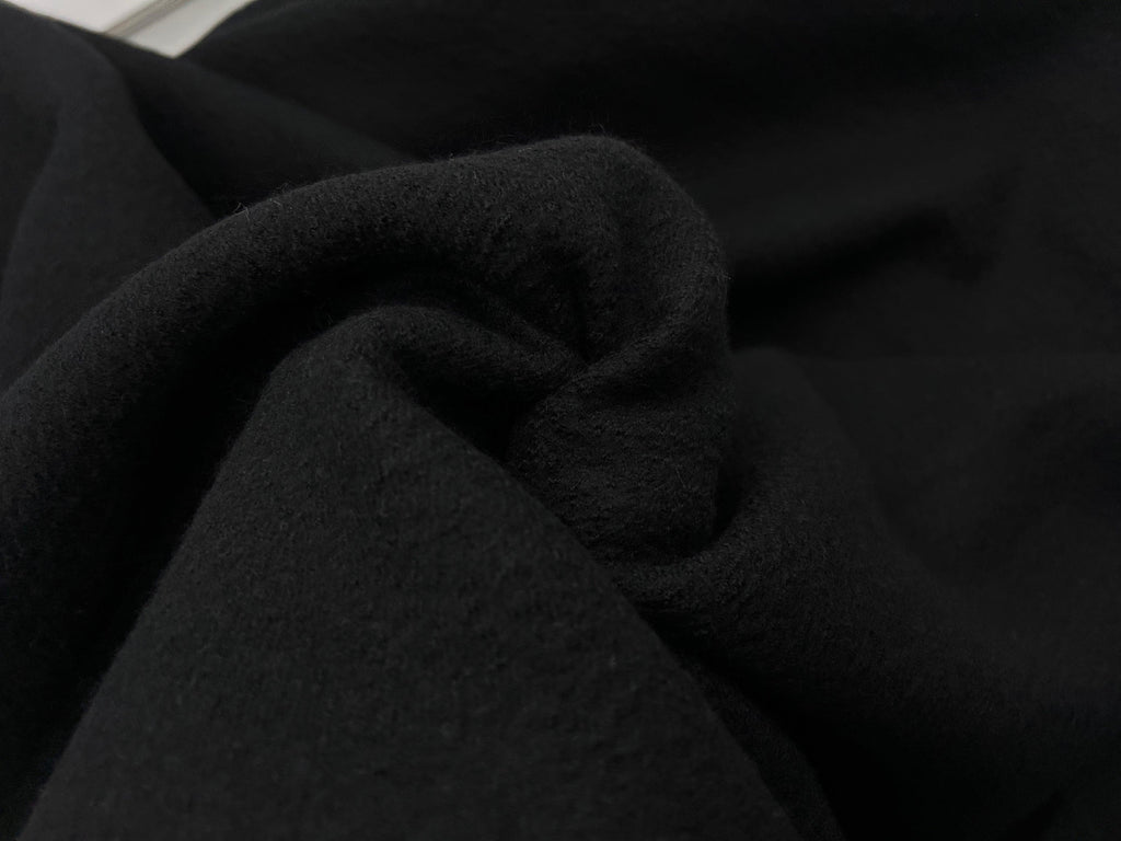 LAINE BOUILLIE NOIR BLACK - coupon de tissu de 3 mètres - My Little Coupon - tissu - coudre