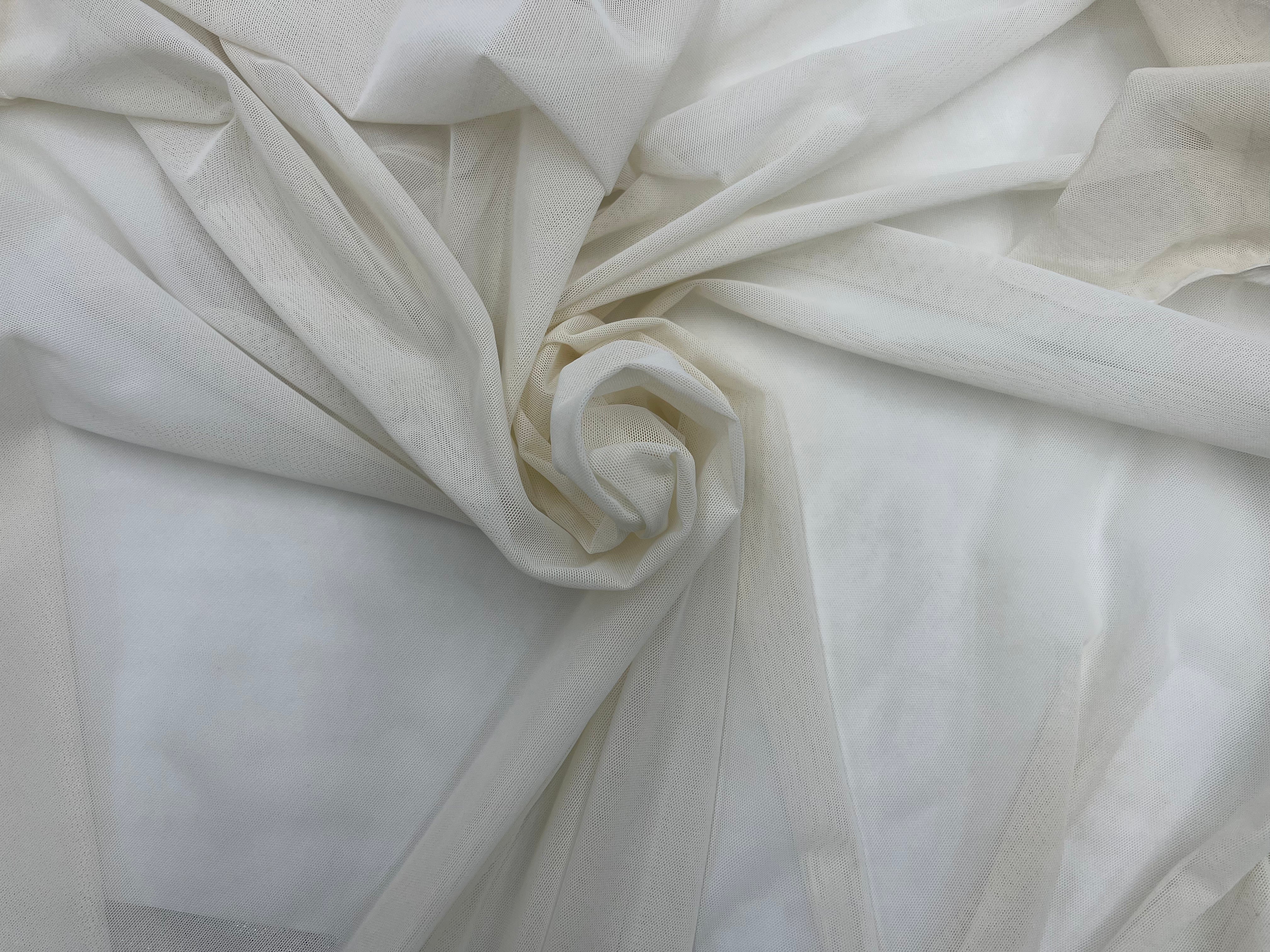 RÉSILLE SOUPLE STRETCH BLANC CASSÉ - coupon de tissu de 3 mètres - My Little Coupon - tissu - coudre