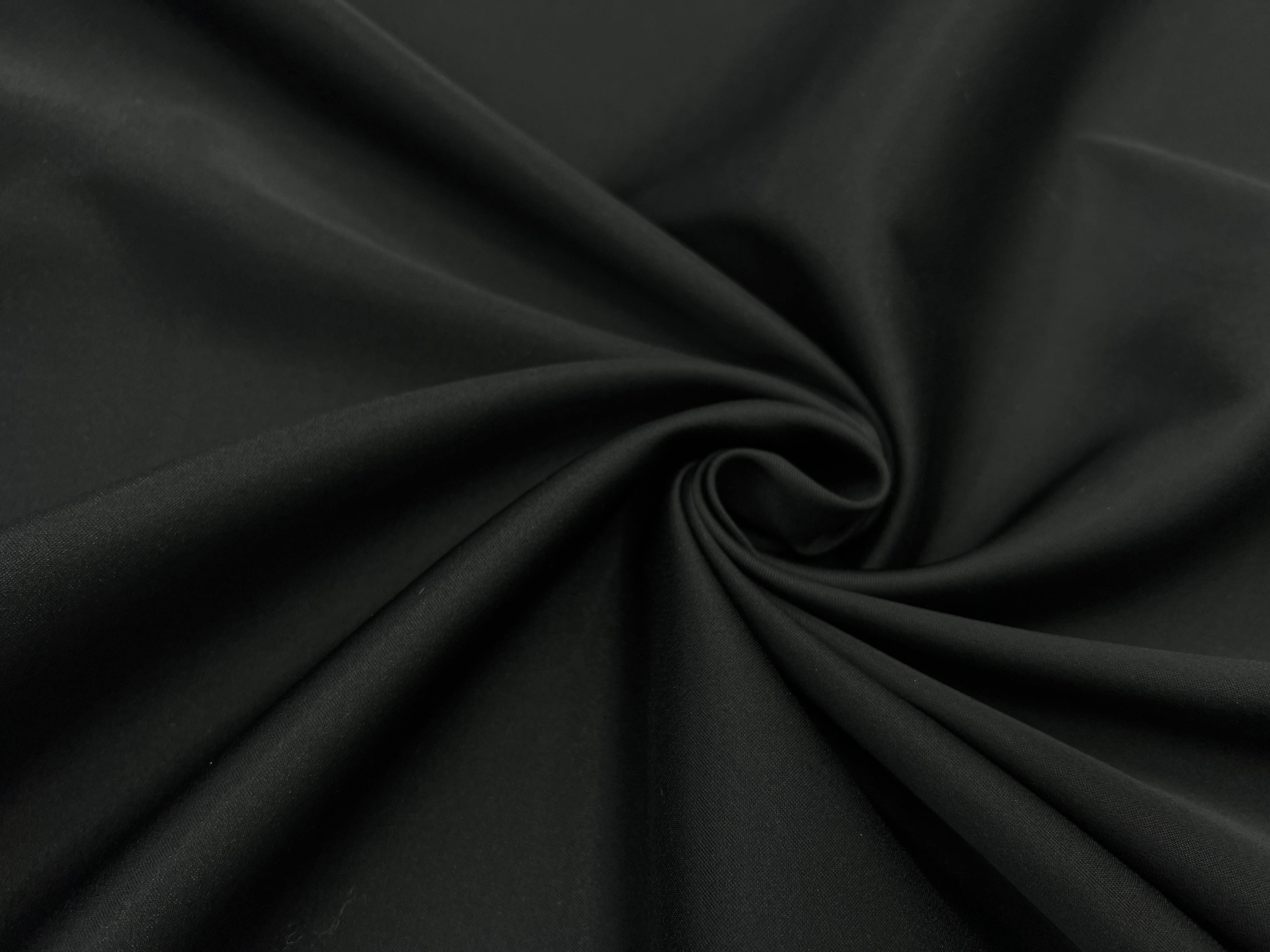 SATIN LOURD STRETCH NOIR QUALITÉ COUTURE - My Little Coupon - tissu - coudre