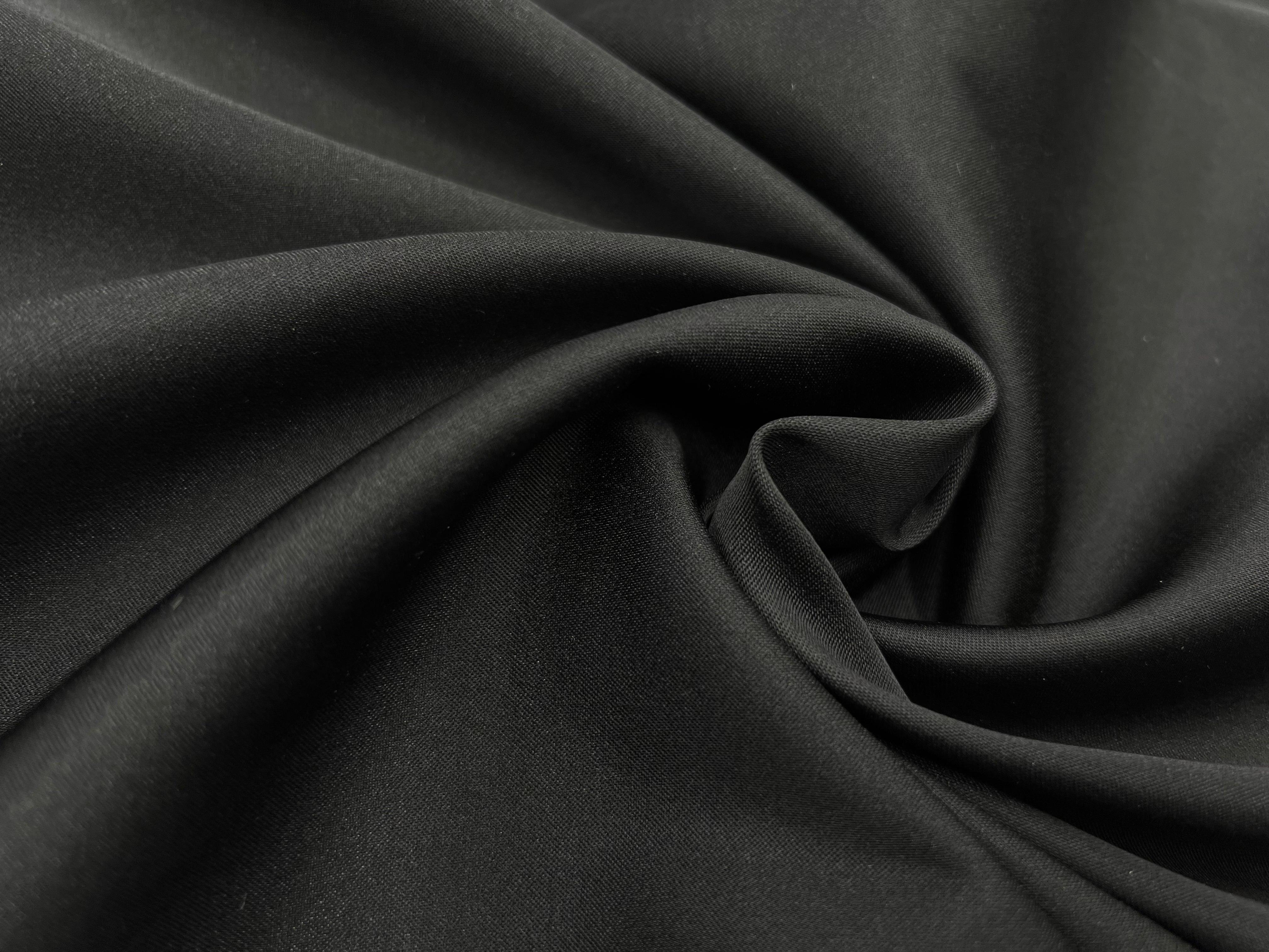 SATIN LOURD STRETCH NOIR QUALITÉ COUTURE - My Little Coupon - tissu - coudre