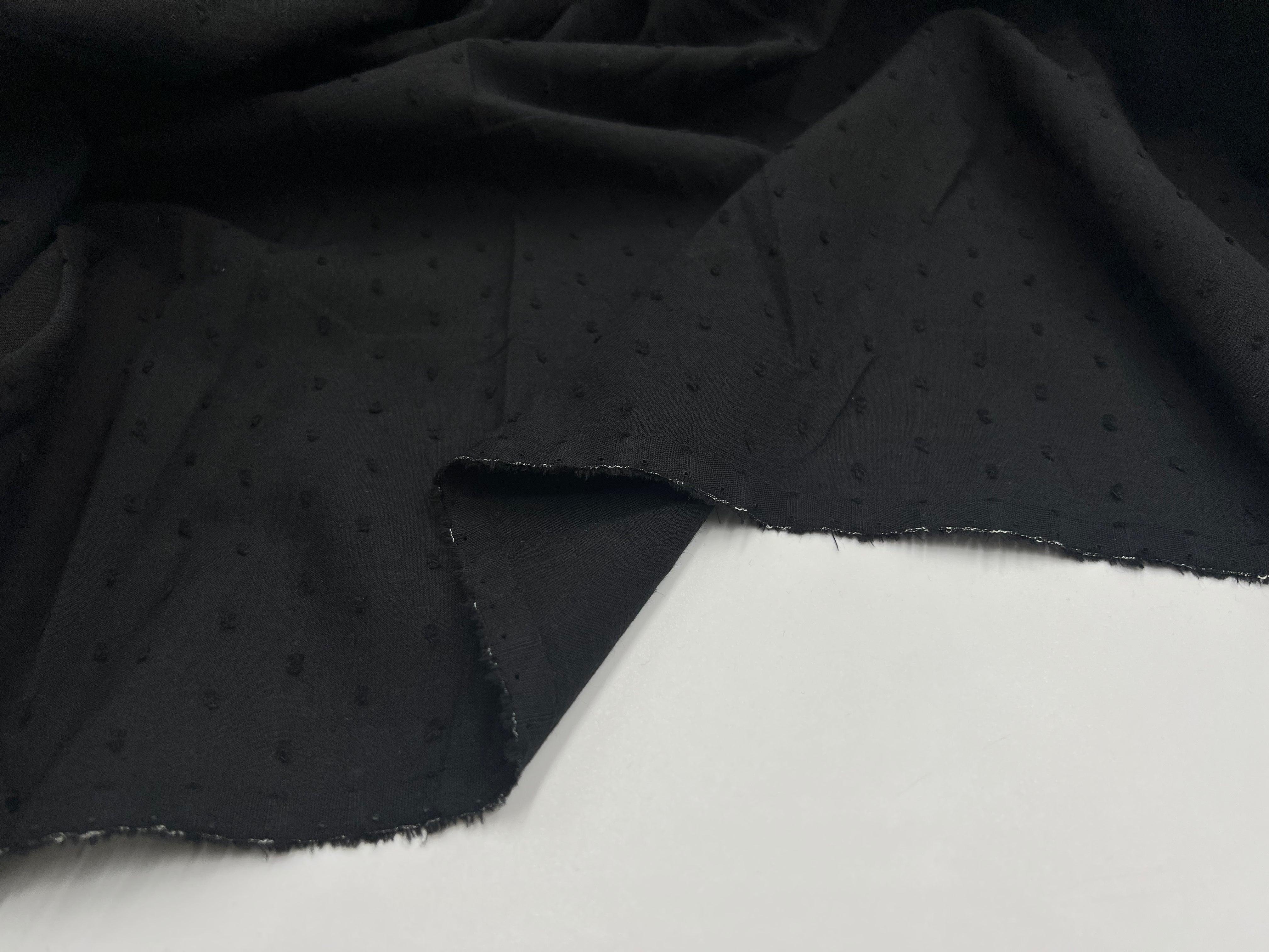 VOILE DE COTON PLUMETIS NOIR - My Little Coupon - tissu - coudre